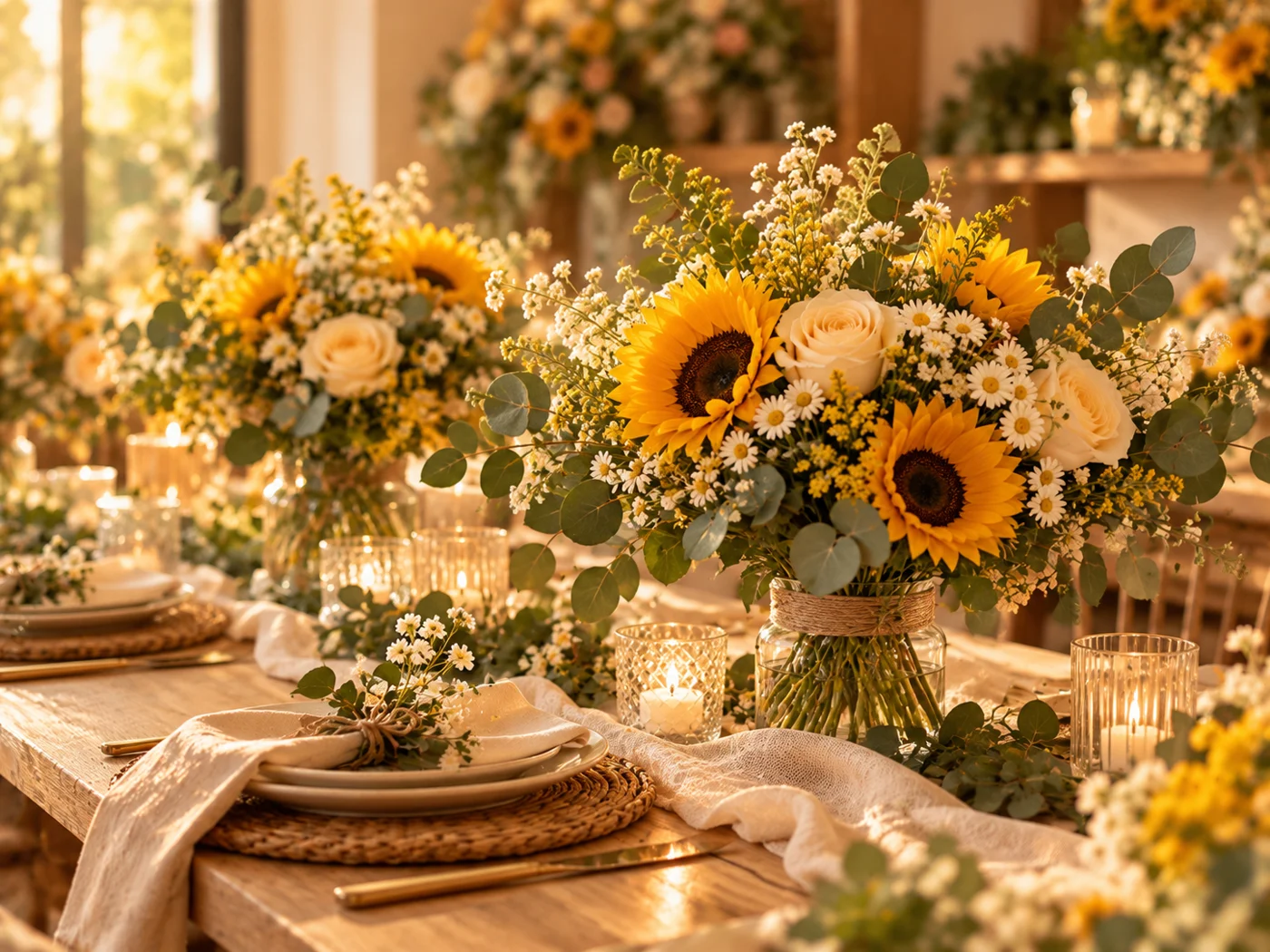 Arranjo floral usado como inspiração para decoração